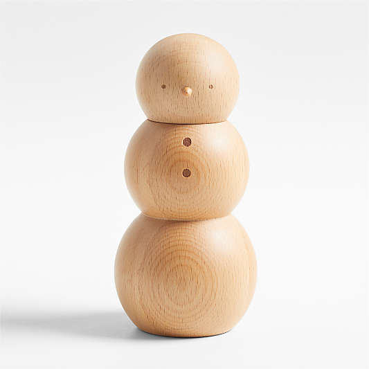 Wood Snowman Salt Mill Grinder