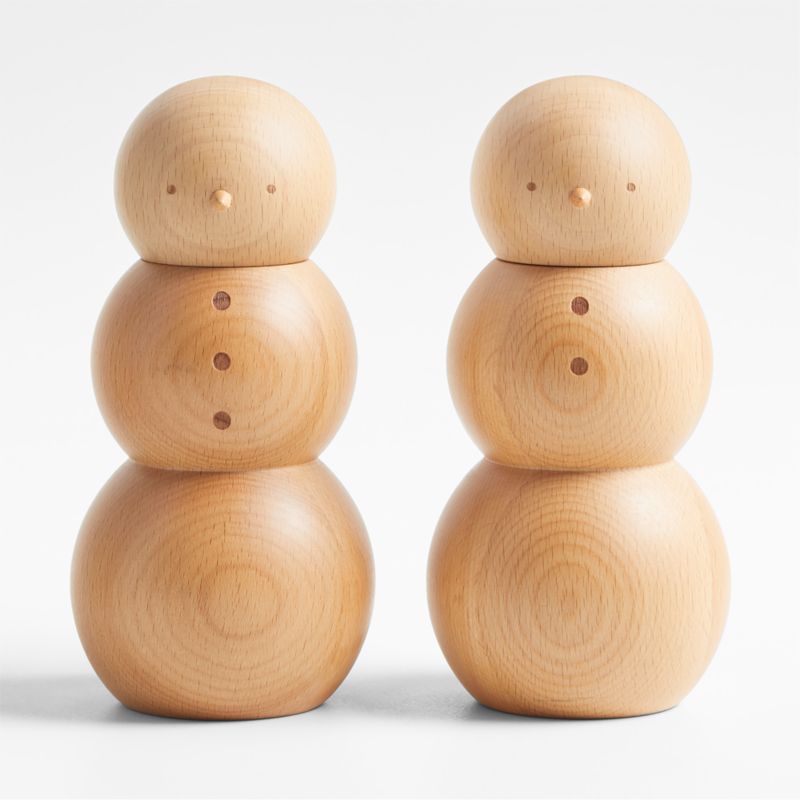 Wood Snowman Pepper Mill Grinder