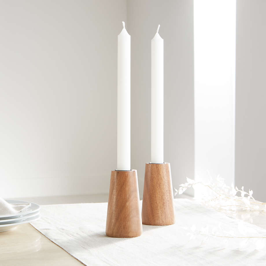 Candle Holders Wood Taper Candlestick Stand