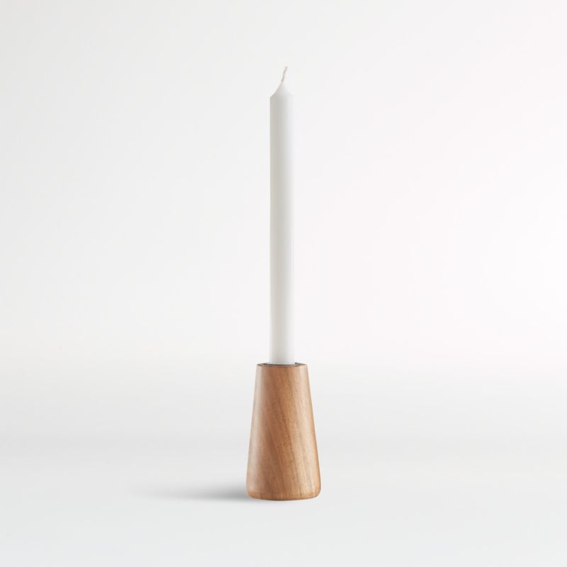 Wood Taper Candle Holder + Reviews Crate & Barrel