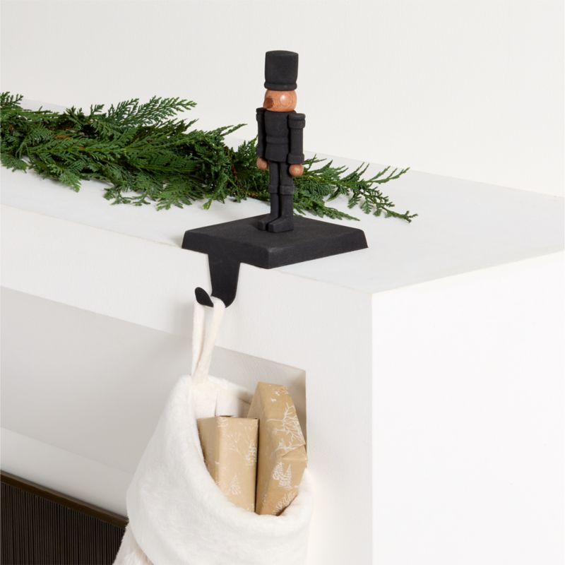 Zinc and Wood Nutcracker Holiday Stocking Holder - image 3 of 4