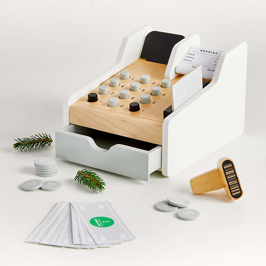 Wooden Cash Register Playset (Open Larger View)