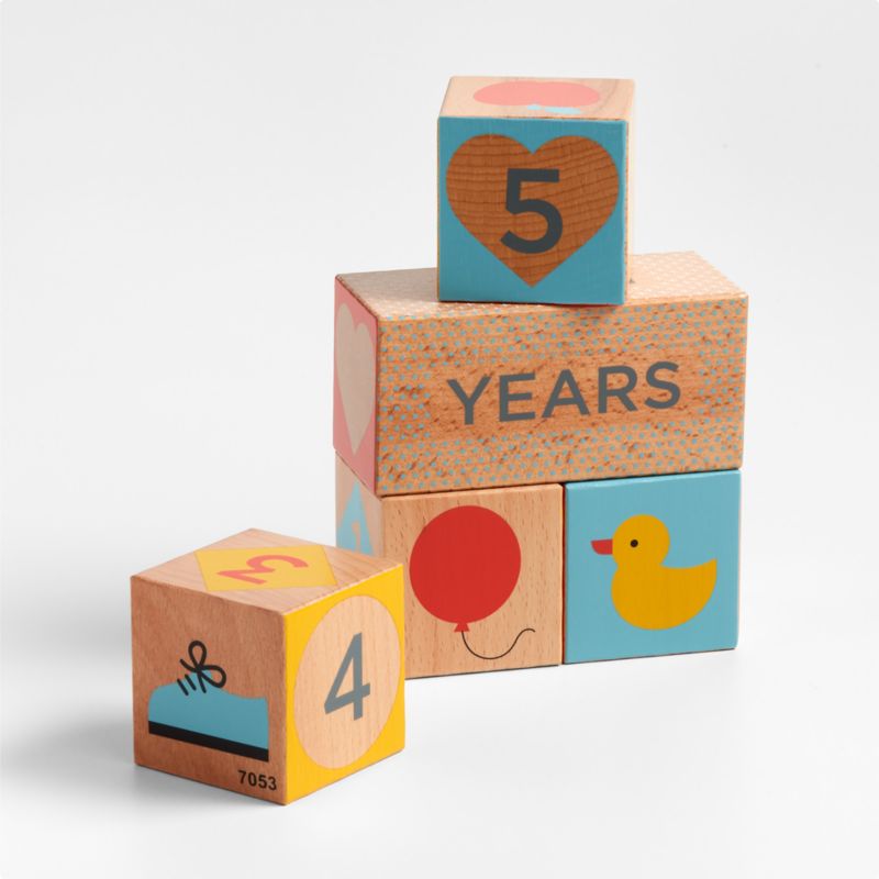 Wooden Milestone Baby Blocks - image 5 of 6