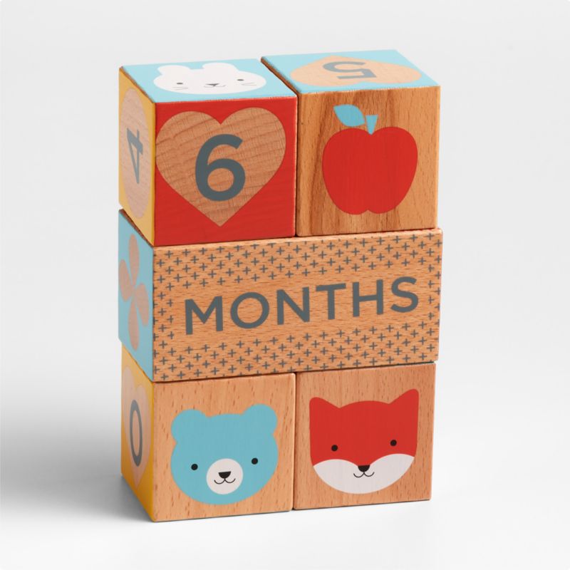 Wooden Milestone Baby Blocks - image 4 of 6