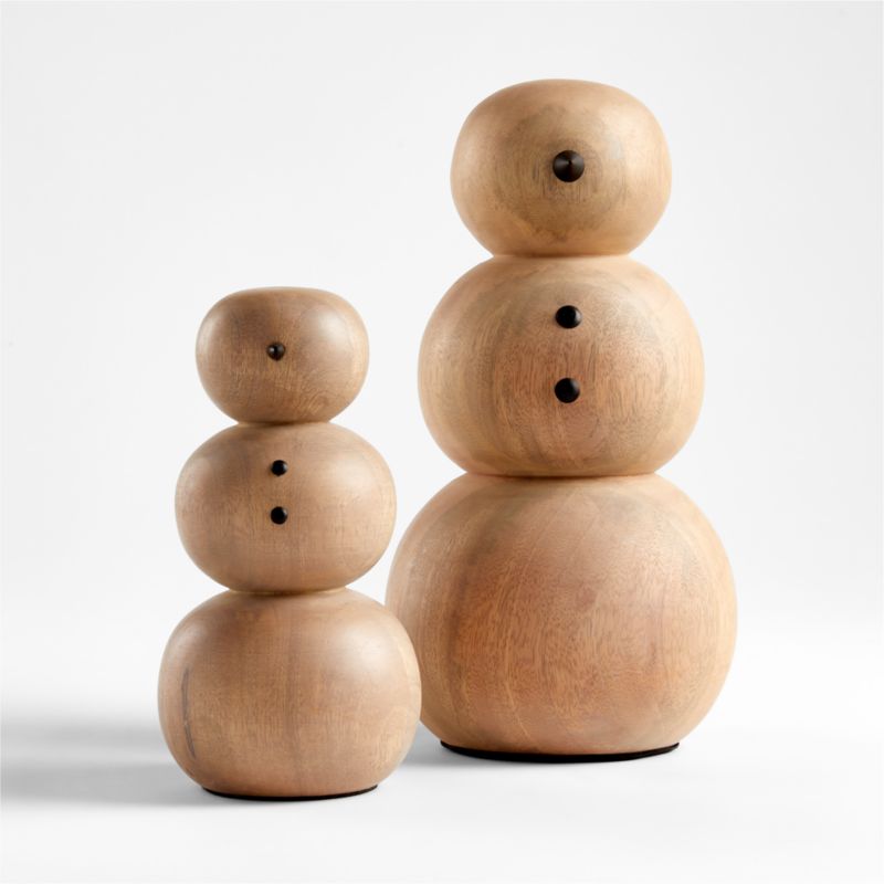 Wooden Snowman and Ferric Taper Candle Holder Holiday Mantel Set - image 1 of 4