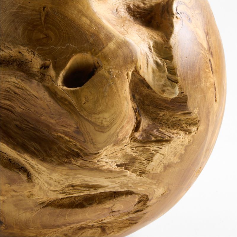 Large Wooden Decorative Sphere Sculpture - image 5 of 6