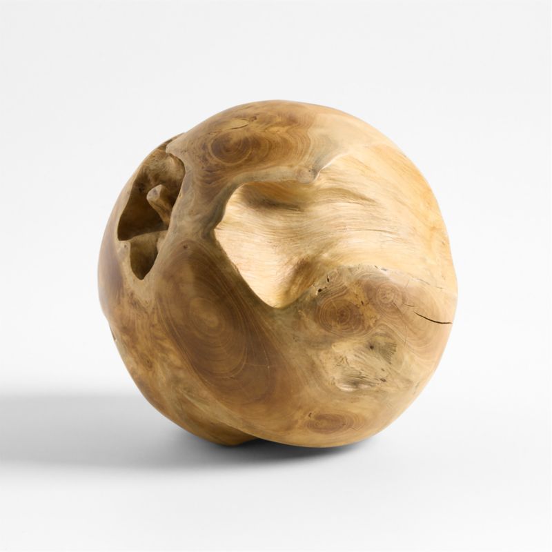 Small Wooden Decorative Sphere Sculpture - image 4 of 6