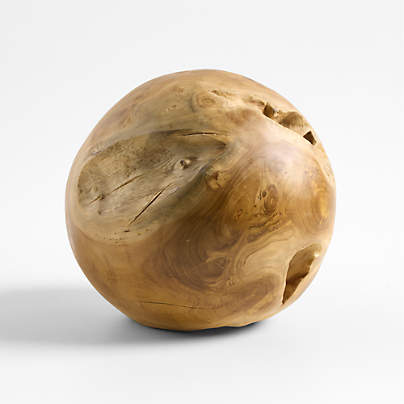 Small Wooden Decorative Sphere Sculpture