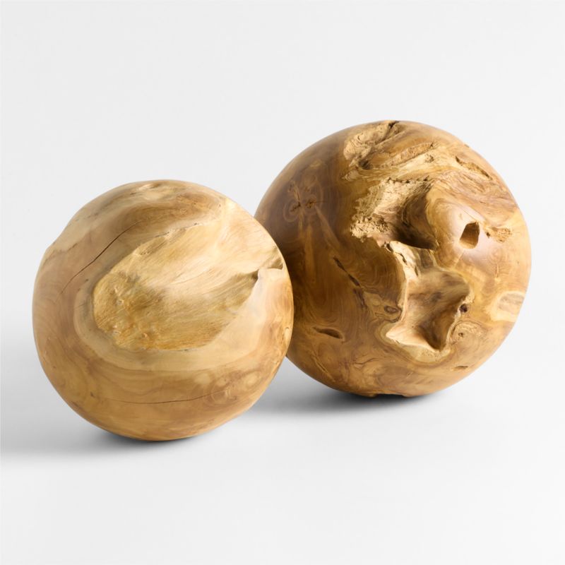 Large Wooden Decorative Sphere Sculpture - image 2 of 6