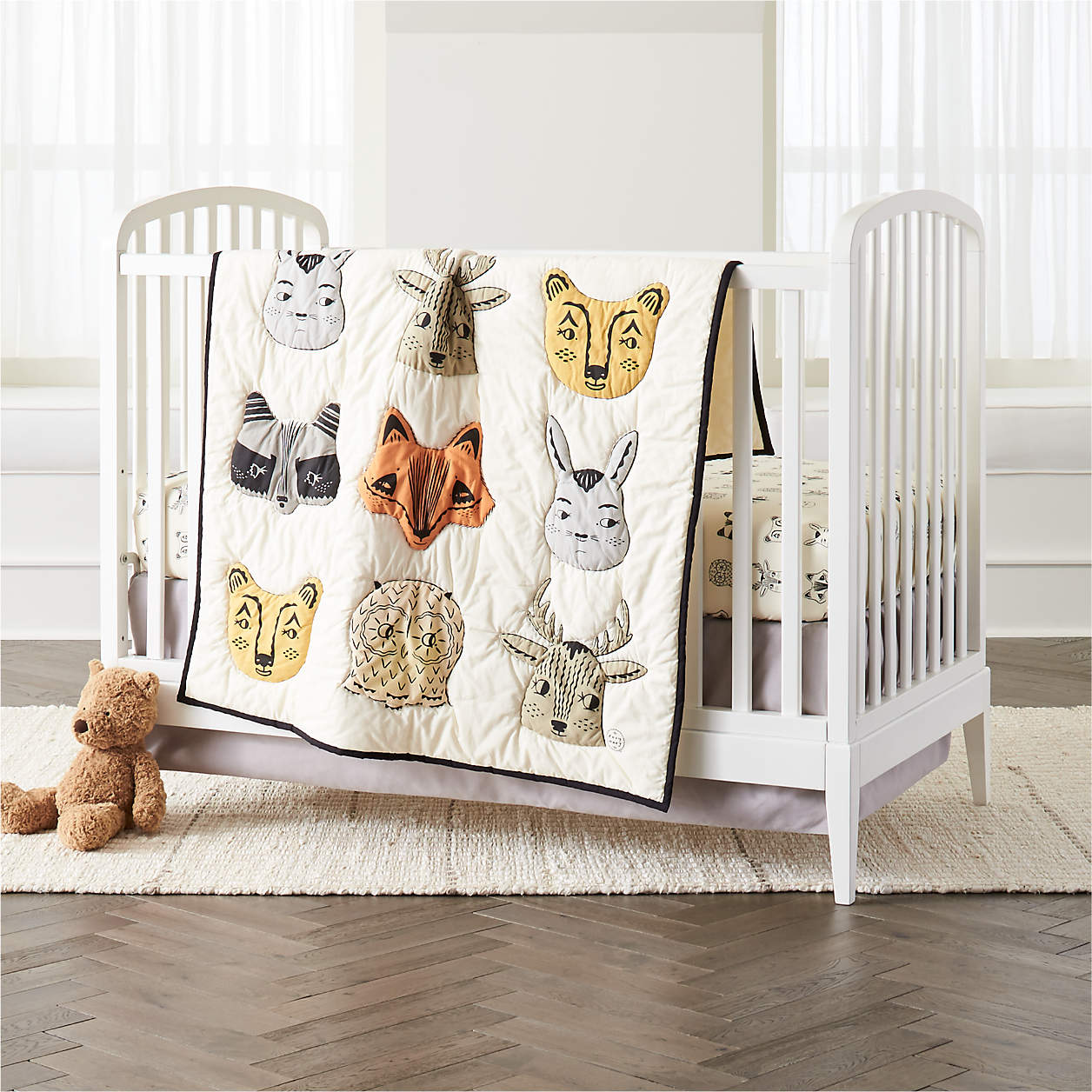 Roxy Marj Woodland Animal Baby Crib Quilt + Reviews Crate & Kids