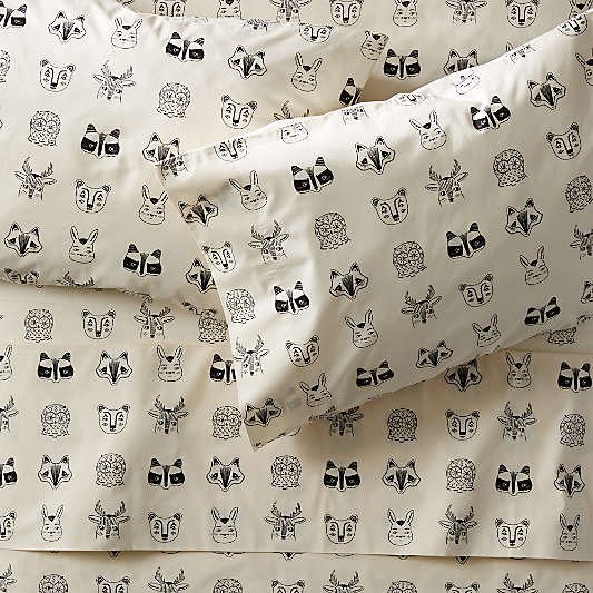 Organic Roxy Marj Woodland Animal Kids Full Sheet Set