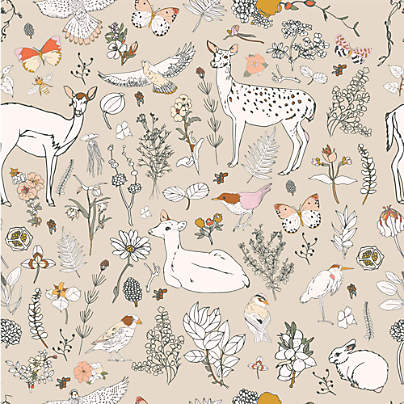 Chasing Paper Woodland Tan Peel and Stick Wallpaper Sample