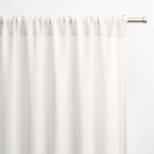 Crisp White Wool Sheer Window Curtain Panels