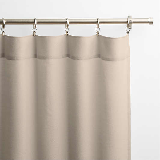Natural Taupe Wool Sheer Window Curtain Panels