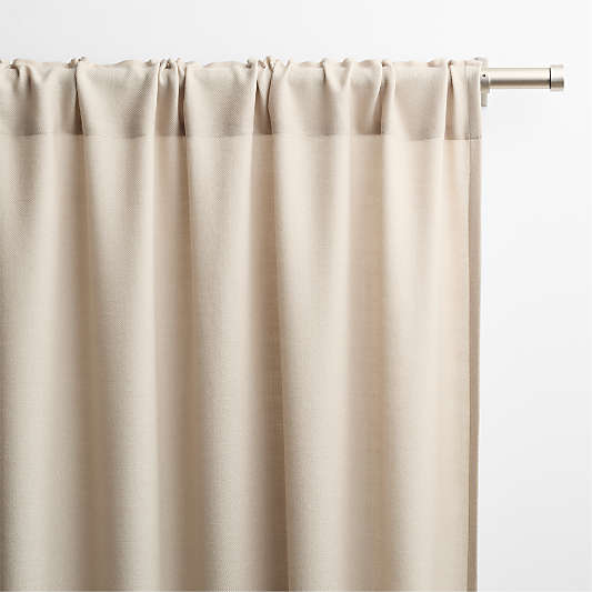 Natural Taupe Wool Sheer Window Curtain Panels