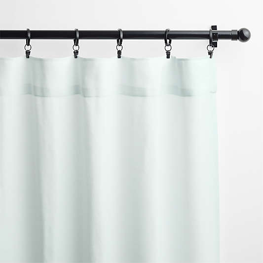Pale Blue Wool Sheer Window Curtain Panels