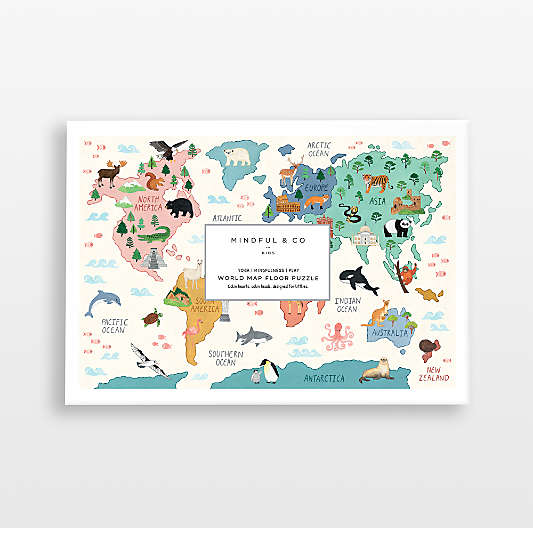 Mindful & Co World Map Kids Floor Puzzle