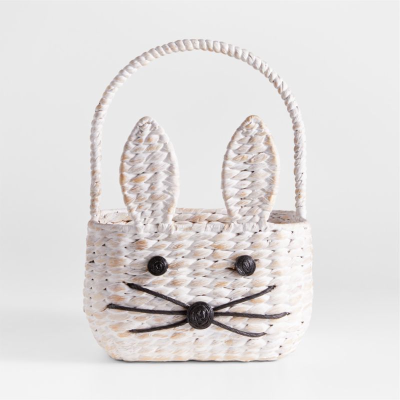 White Woven Bunny Kids Easter Basket - image 0 of 12