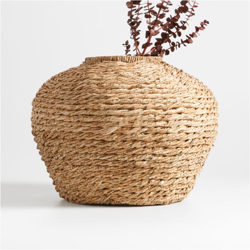 Small Handwoven Seagrass Vase 13"