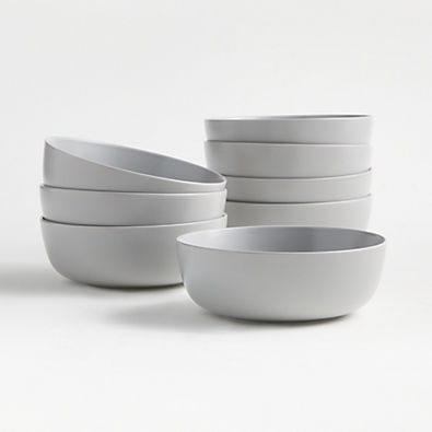 View Wren Matte Light Grey Bowls, Set of 8 details