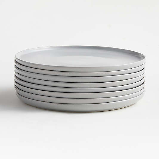 Wren Matte Light Grey Dinner Plates, Set of 8