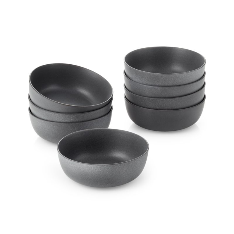 Wren Matte Dark Grey Bowl, Set of 8 - image 11 of 12