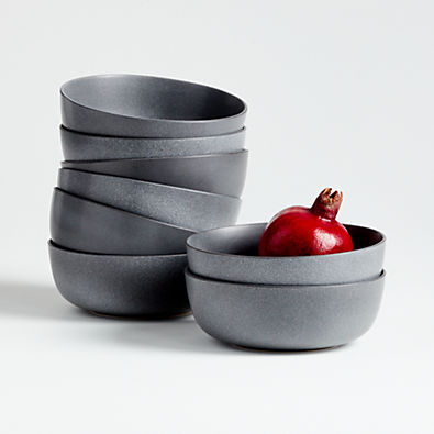 View Wren Matte Dark Grey Bowl, Set of 8 details