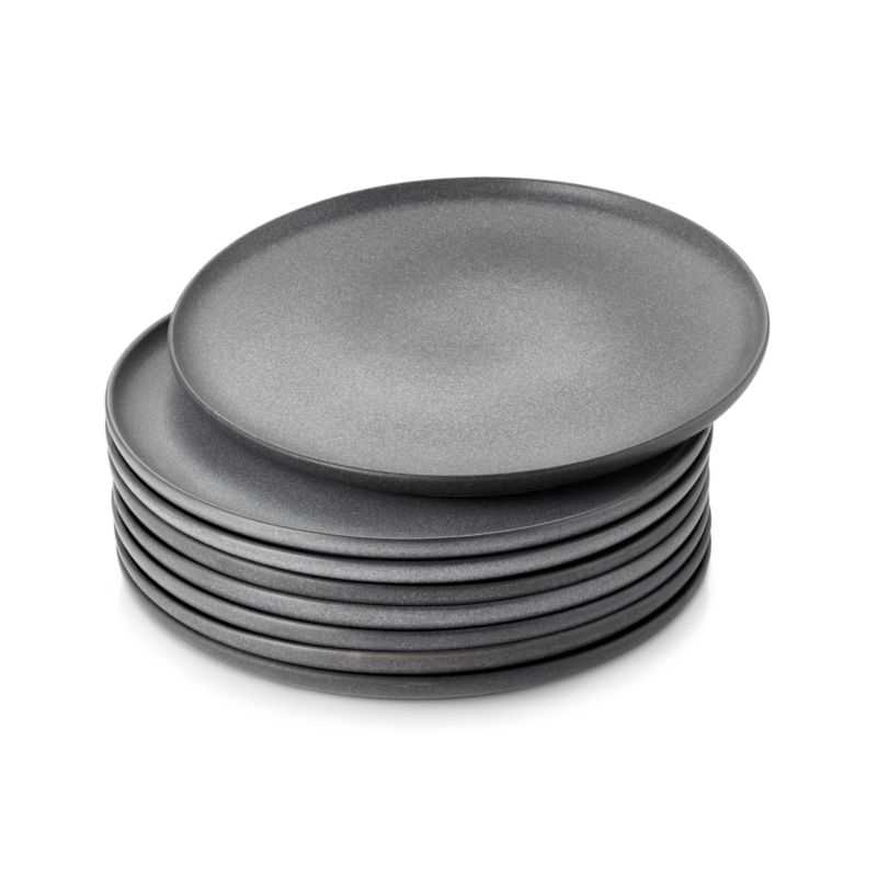 Wren Matte Dark Grey Dinner Plates, Set of 8 - image 11 of 12