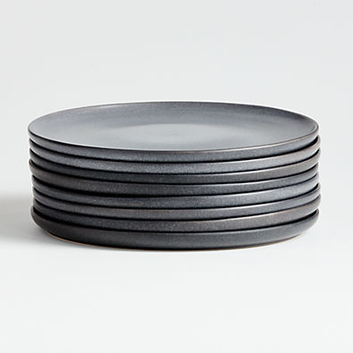 View Wren Matte Dark Grey Dinner Plates, Set of 8 details