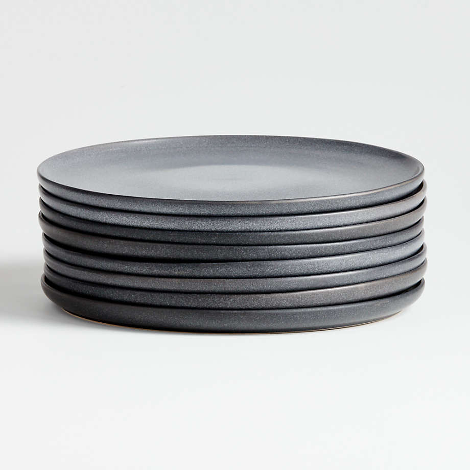 Wren Matte Dark Grey Dinner Plates, Set of 8 + Reviews | Crate & Barrel