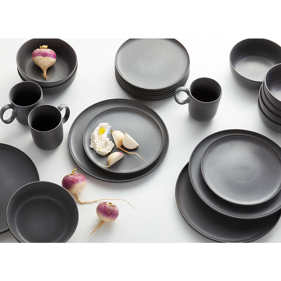 Grey dinner plate outlet set