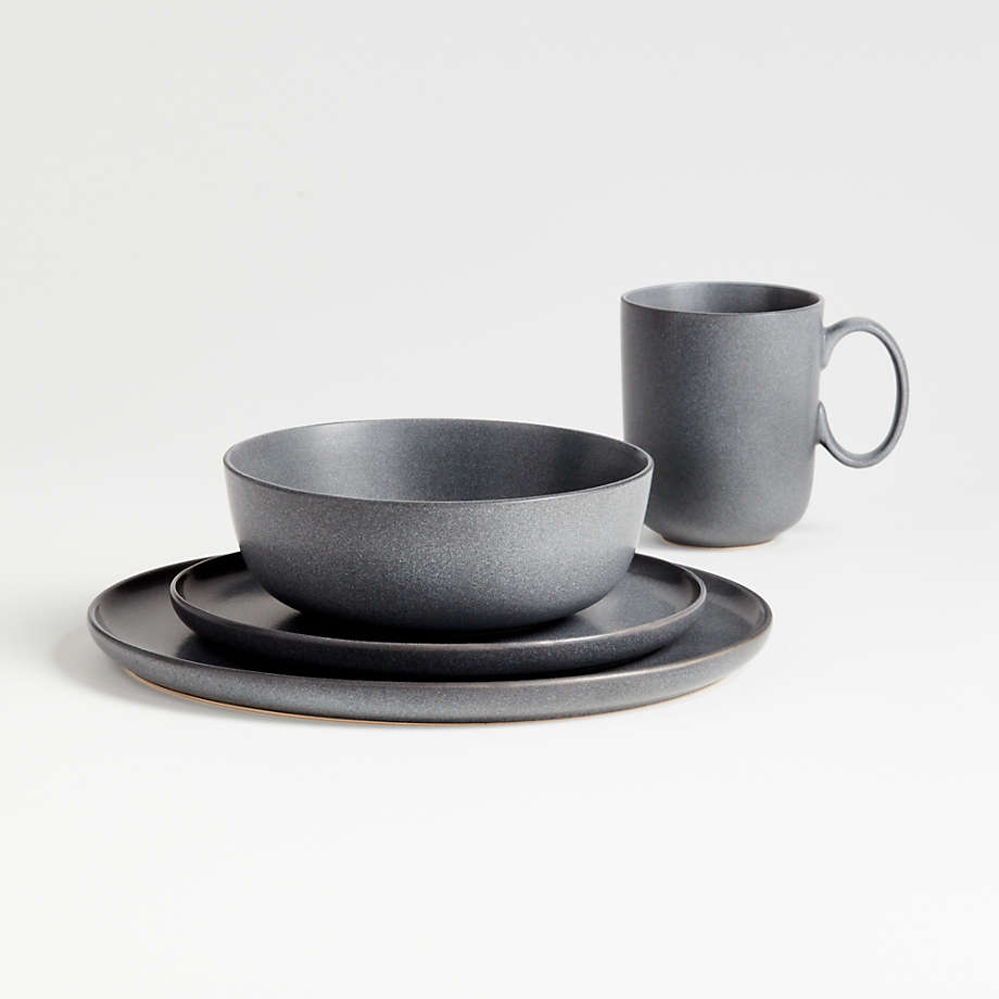 Wren Matte Dark Grey Dinner Plates, Set of 8 + Reviews | Crate & Barrel