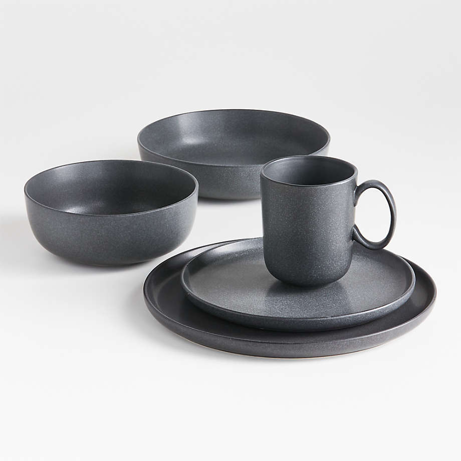 Wren Matte Dark Grey Dinner Plates, Set of 8 + Reviews | Crate & Barrel