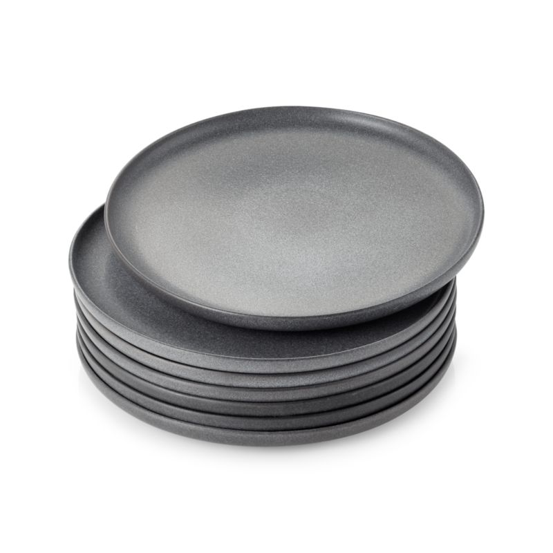 Wren Matte Dark Grey Salad Plates, Set of 8 - image 10 of 12