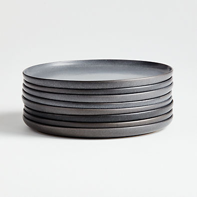 View Wren Matte Dark Grey Salad Plates, Set of 8 details