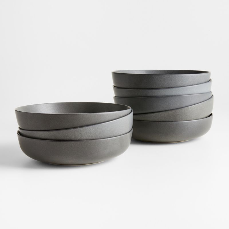 Wren Matte Dark Grey Low Bowl - image 4 of 5