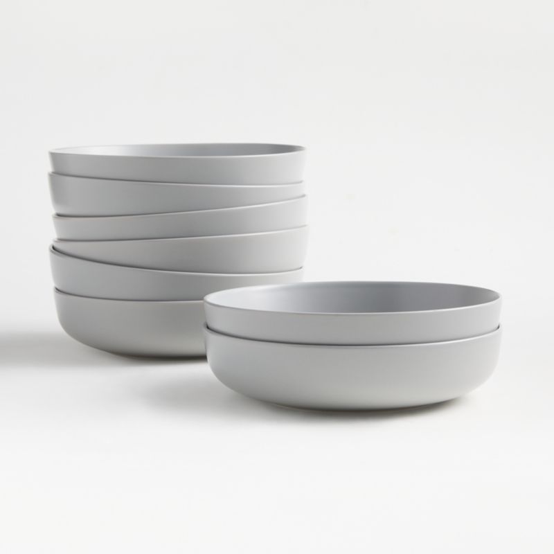 Wren Matte Light Grey Low Bowl