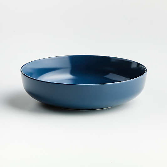 Wren Matte Blue Low Bowl