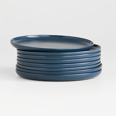 View Wren Matte Blue Salad Plates, Set of 8 details