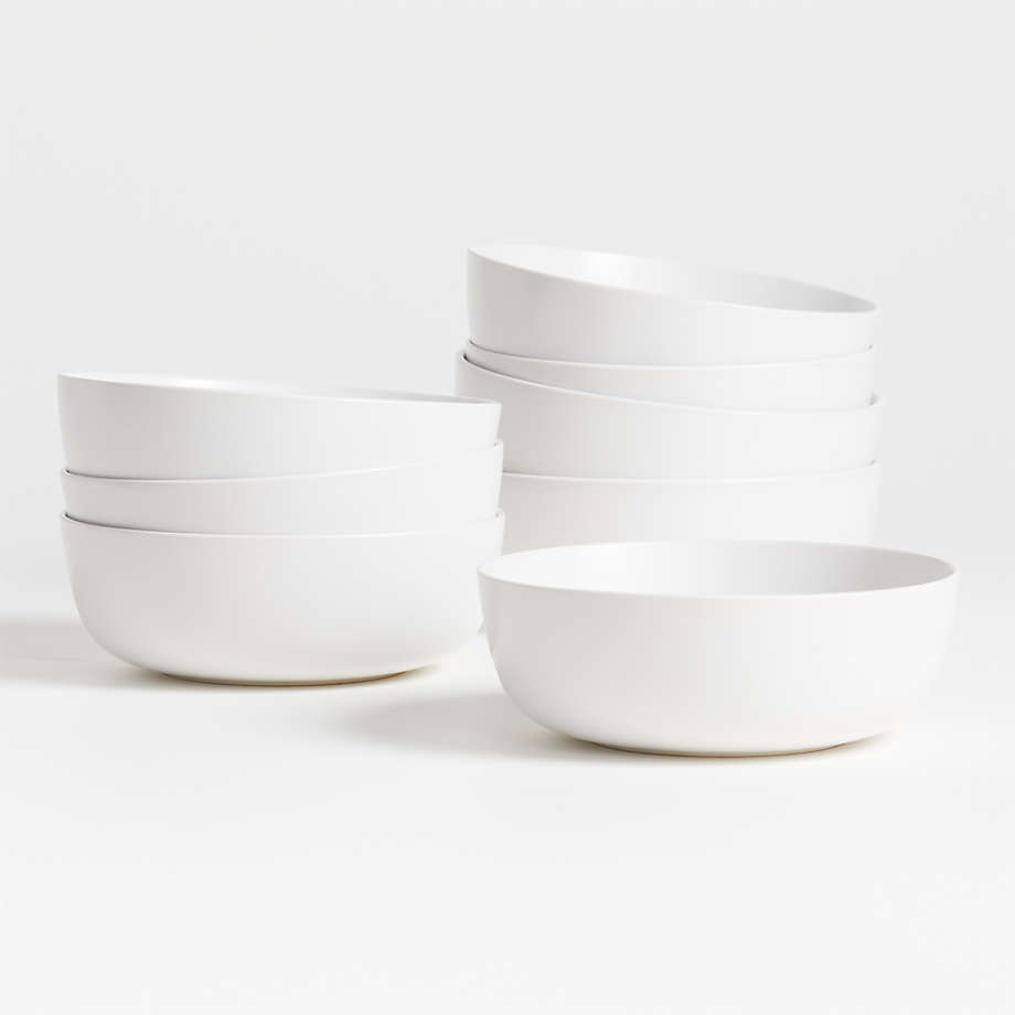 S/8 Wren Matte White Cereal Bowl + Reviews | Crate & Barrel