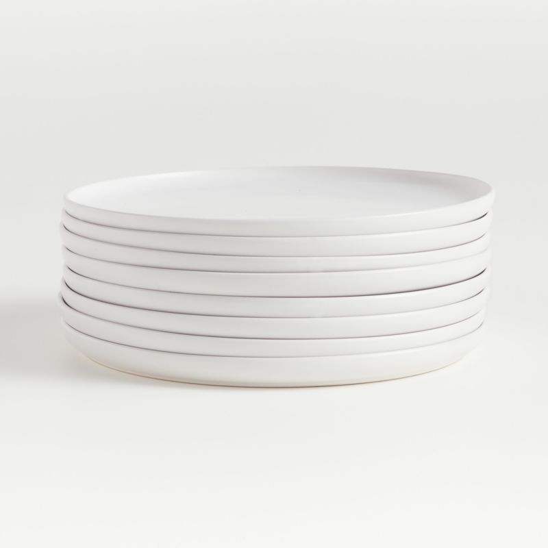 Wren Matte White Dinner Plates Set of 8 Crate Barrel