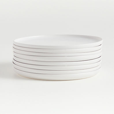 View Wren Matte White Dinner Plates, Set of 8 details
