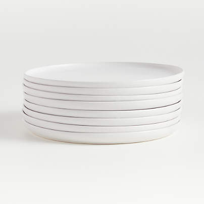 Wren Matte White Dinner Plates, Set of 8