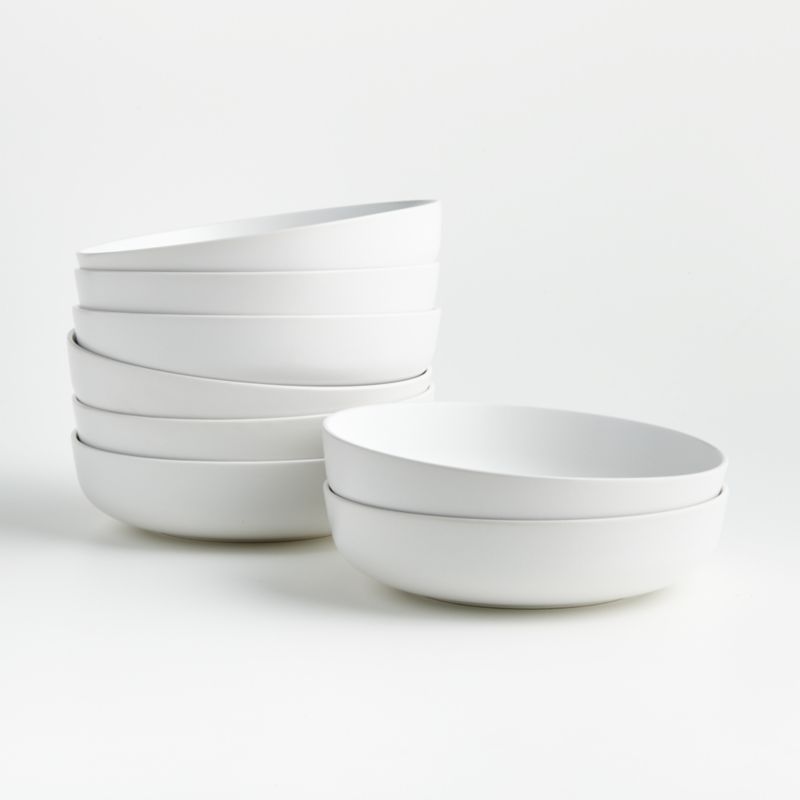 Wren Matte White Low Bowls, Set of 8 - image 0 of 5