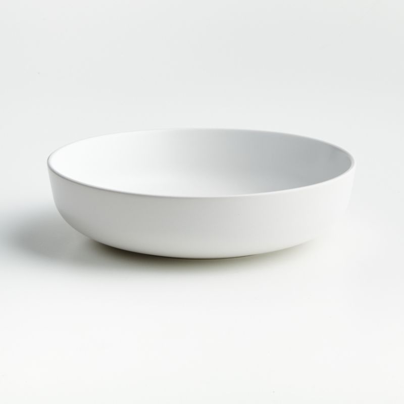 Wren Matte White Low Bowl