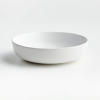 Wren Matte White Low Bowl