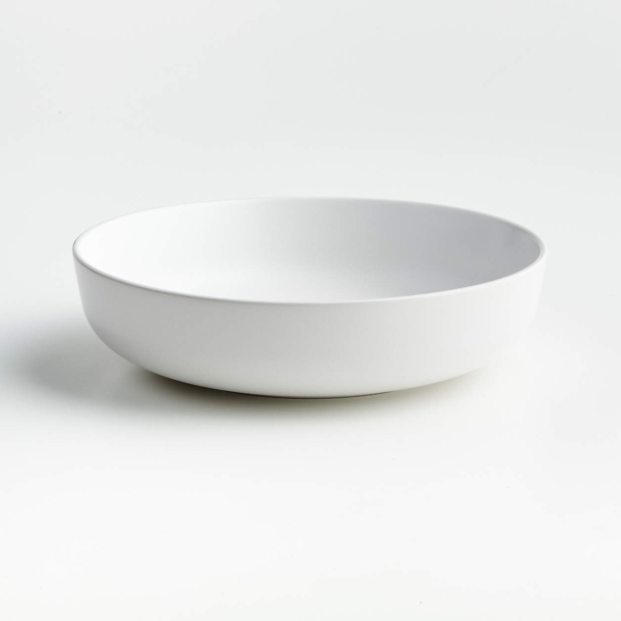 Wren Matte White Low Bowl