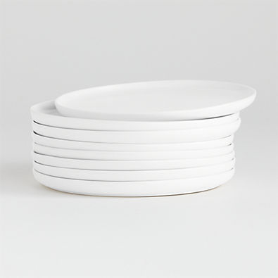 View Wren Matte White Salad Plates, Set of 8 details
