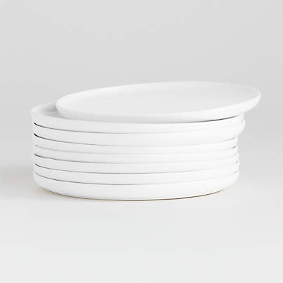 Wren Matte White Salad Plates, Set of 8