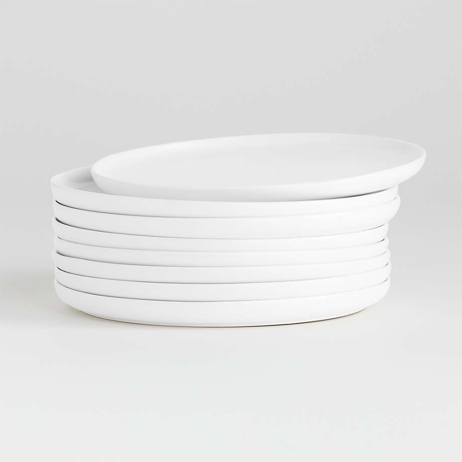 Crate & Barrel Wren Matte White Salad Plates, Set of 8